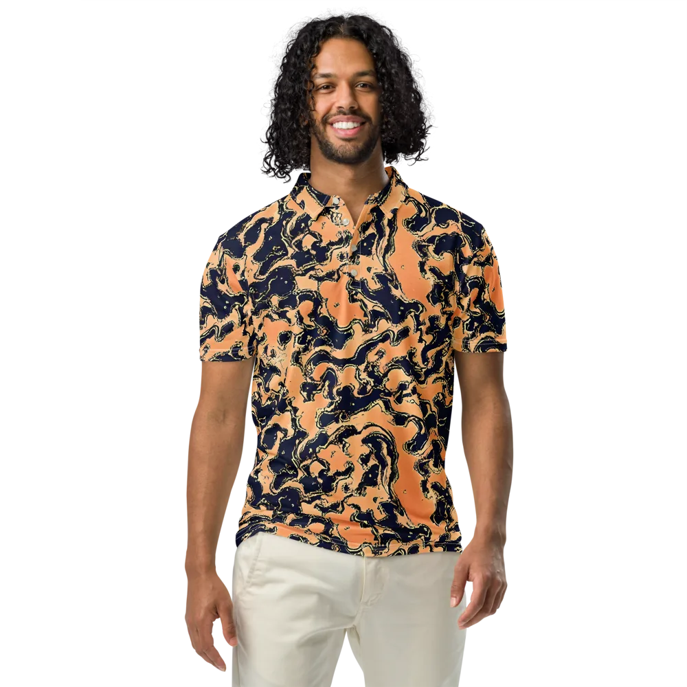 Apricot Ink on Men's Slim Fit Polo Shirt — Front