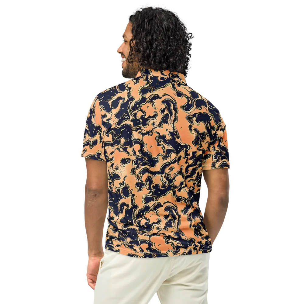 Apricot Ink on Men's Slim Fit Polo Shirt — Back