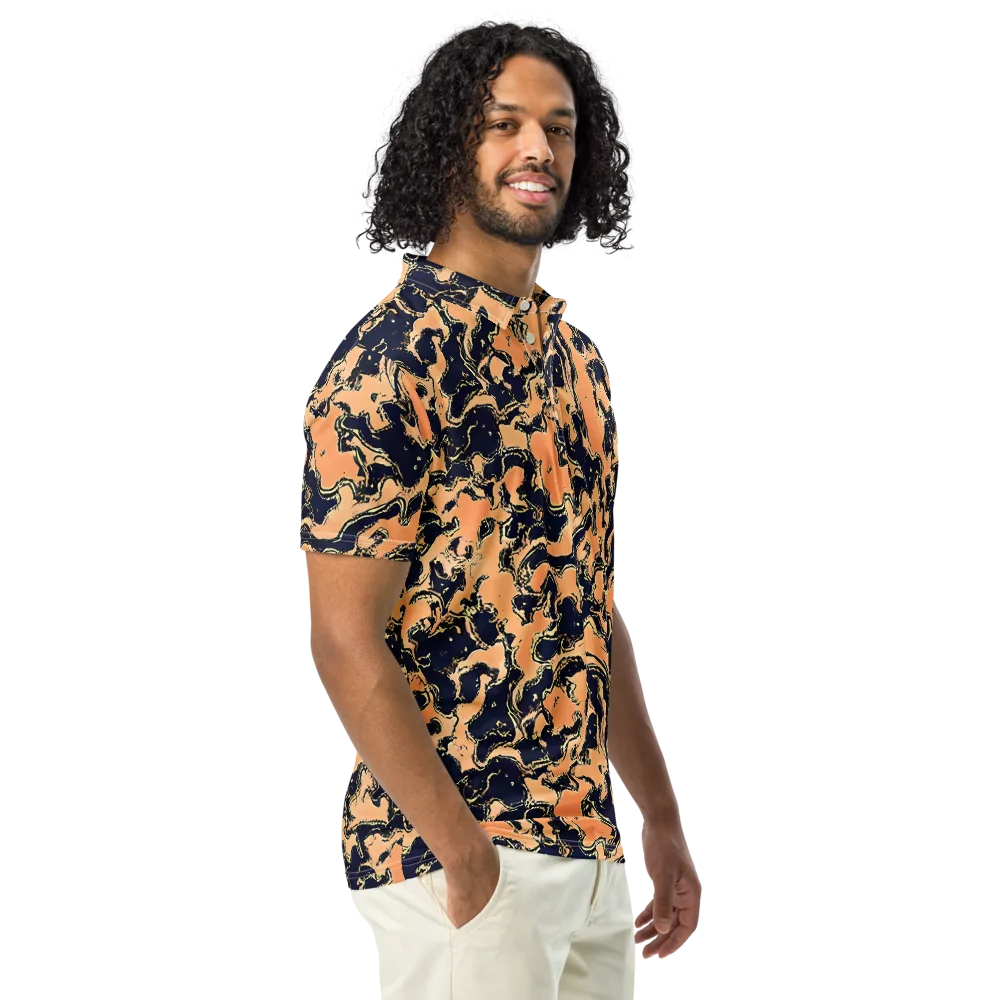 Apricot Ink on Men's Slim Fit Polo Shirt — Right Front