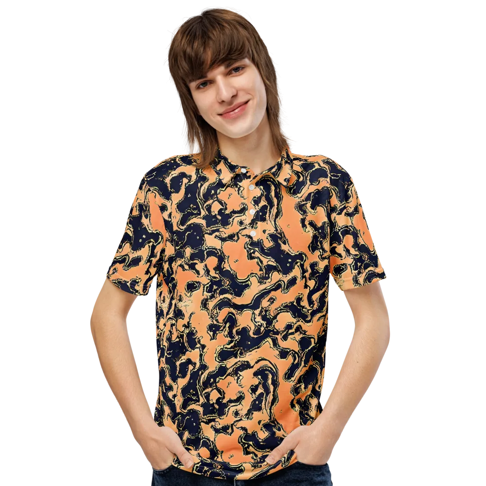 Apricot Ink on Men's Slim Fit Polo Shirt — Front