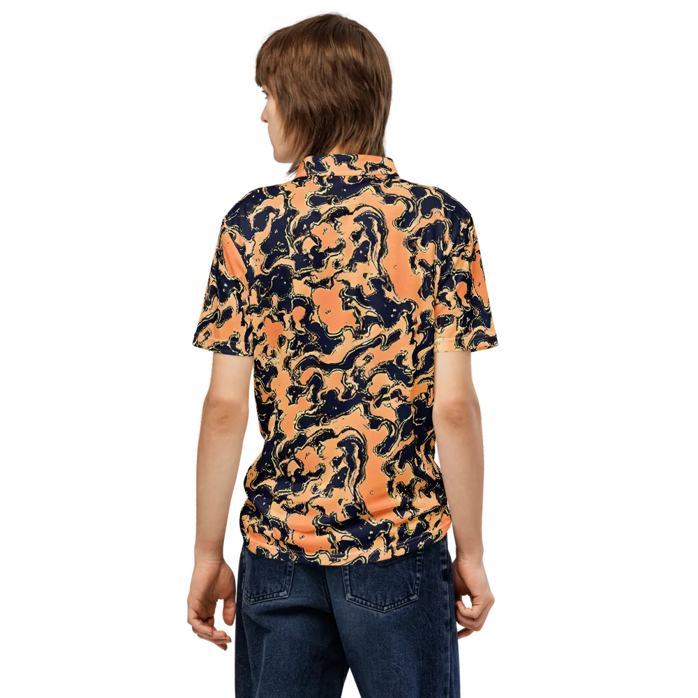 Apricot Ink on Men's Slim Fit Polo Shirt — Back
