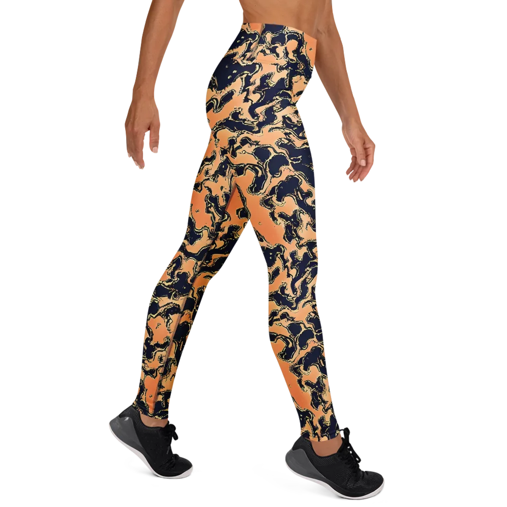 Apricot Ink on Yoga Leggings — Right