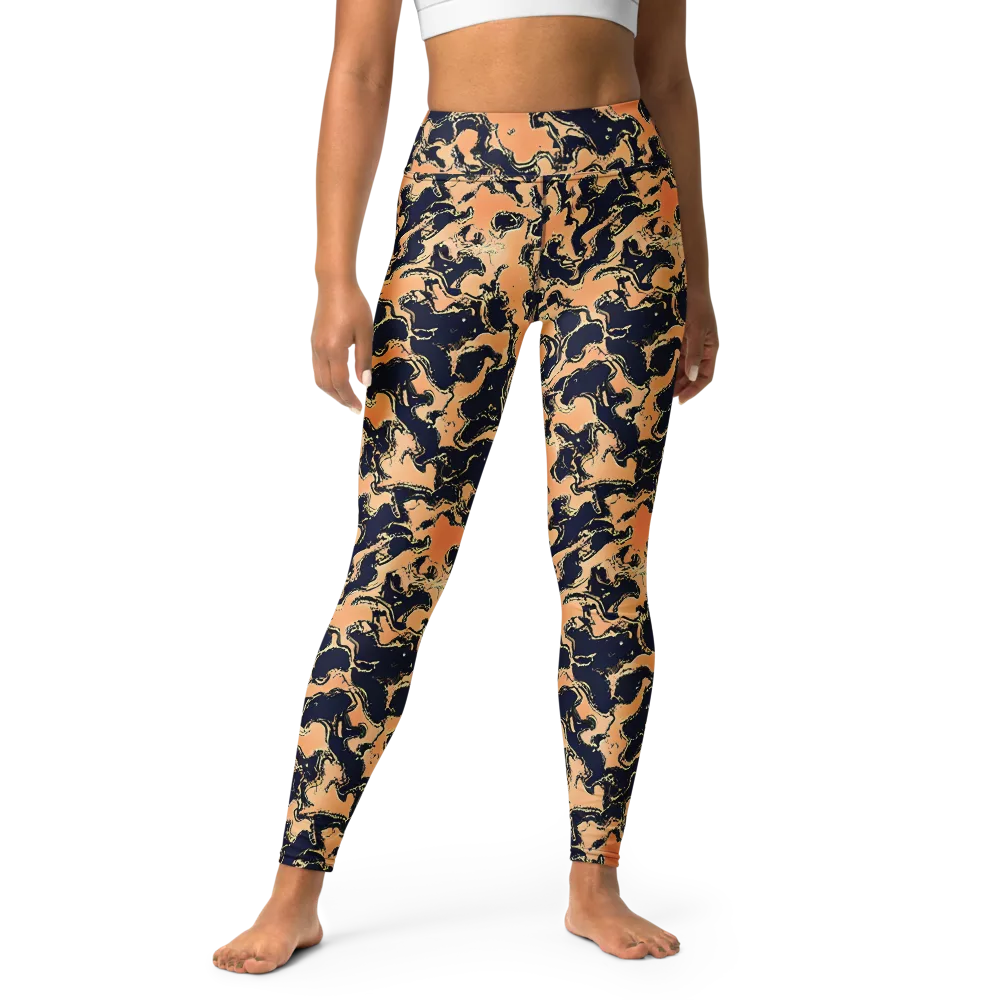 Apricot Ink on Yoga Leggings — Front