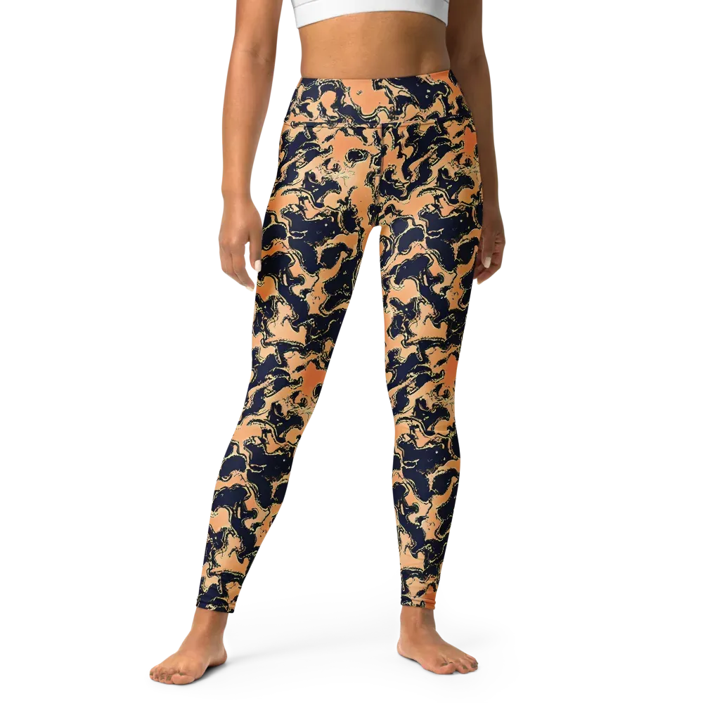 Apricot Ink on Yoga Leggings — Front