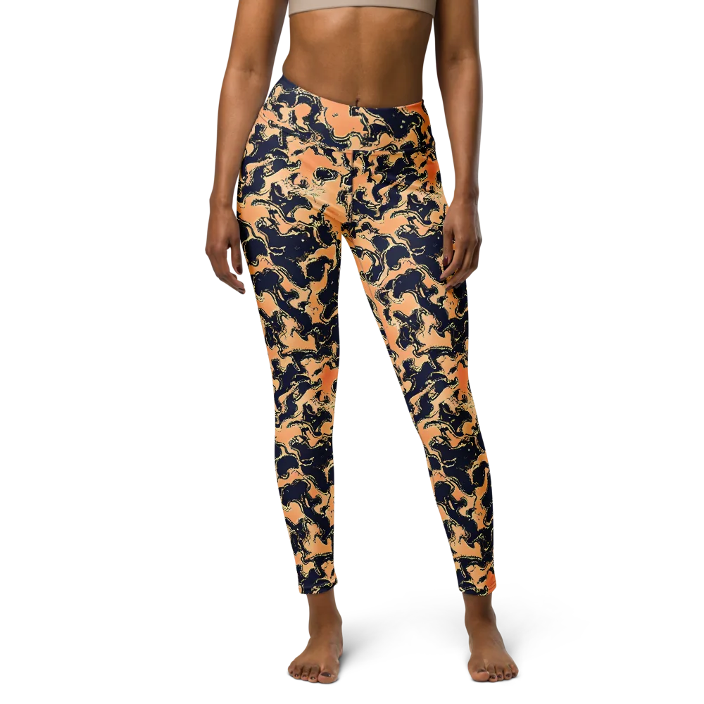 Apricot Ink on Yoga Leggings — Front