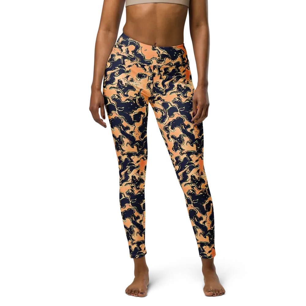 Apricot Ink on Yoga Leggings — Front