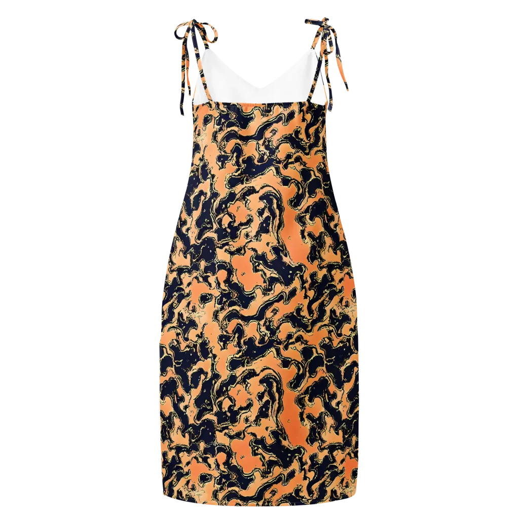 Apricot Ink on Slip Dress — Back