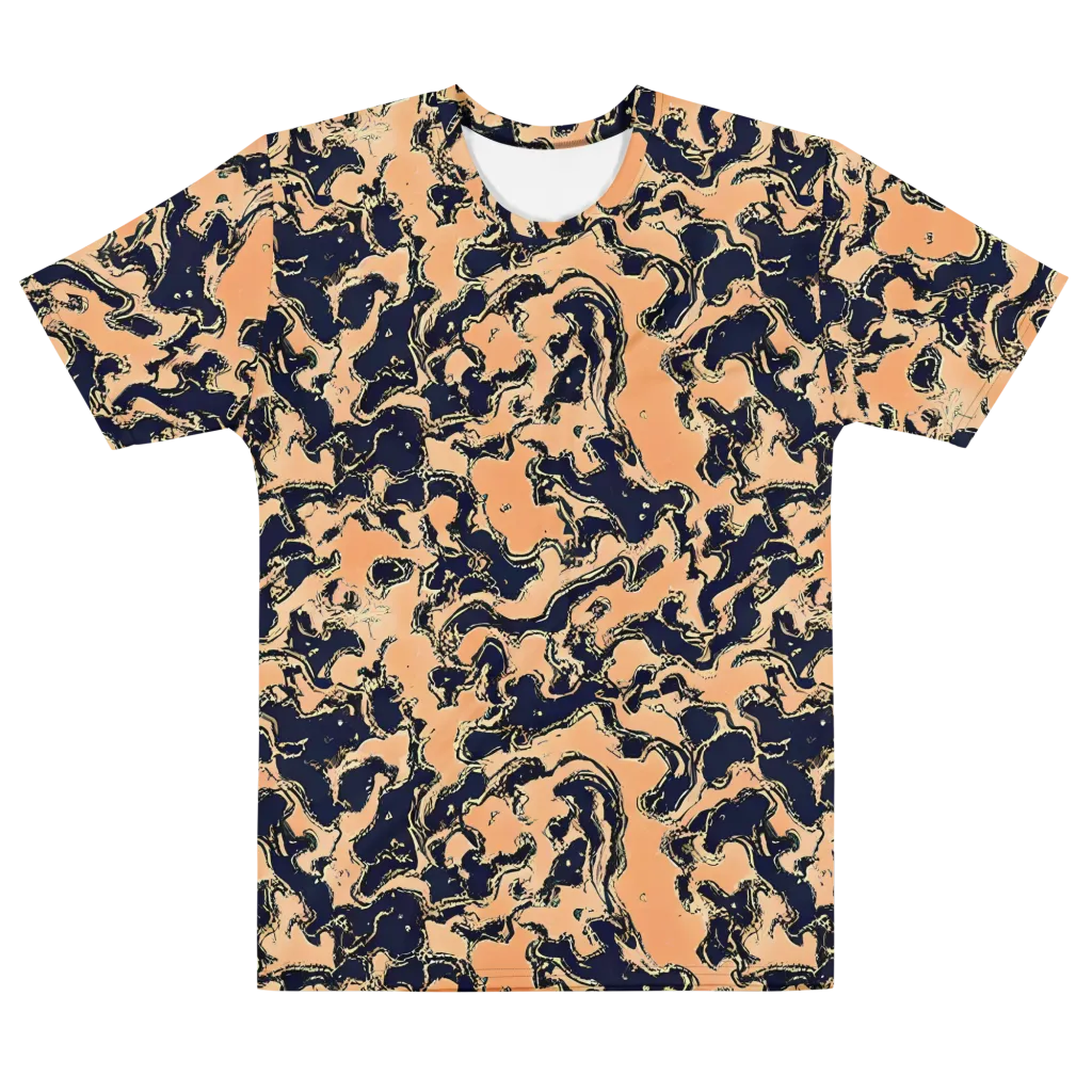 Apricot Ink on Men's Cotton Crew Neck T-Shirt — Front