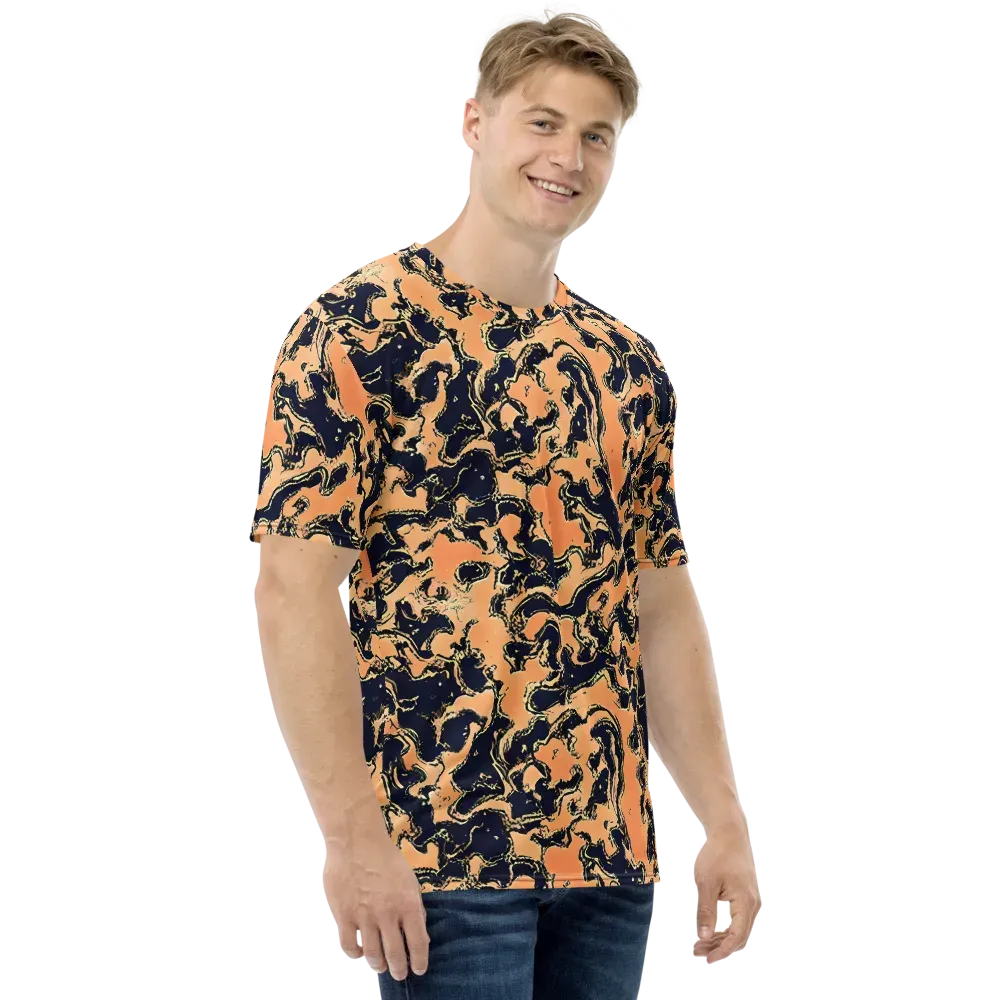 Apricot Ink on Men's Crew Neck T-Shirt — Right