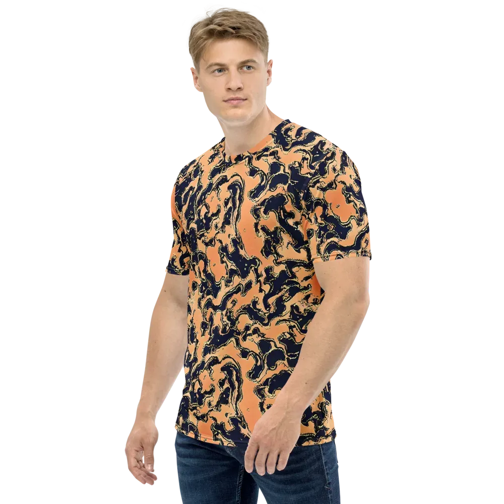 Apricot Ink on Men's Crew Neck T-Shirt — Left