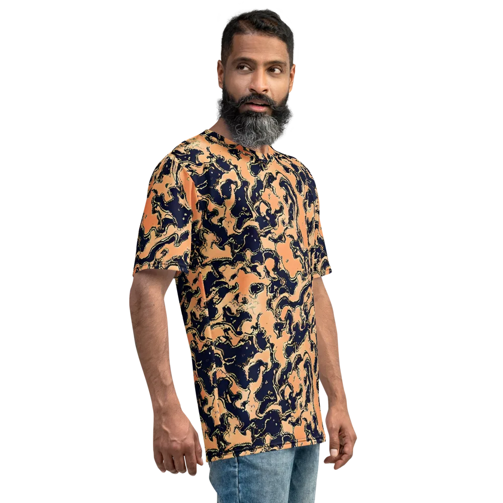 Apricot Ink on Men's Crew Neck T-Shirt — Right