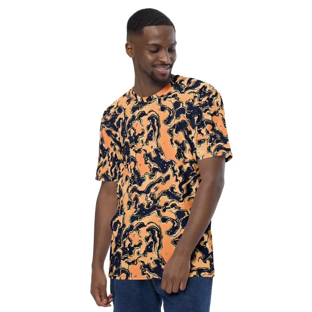 Apricot Ink on Men's Crew Neck T-Shirt — Left
