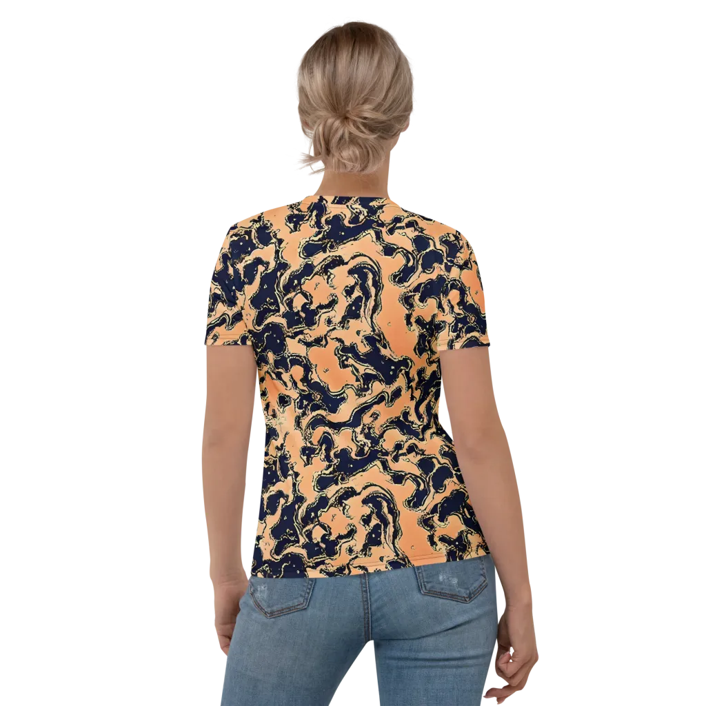 Apricot Ink on Women's Crew Neck T-Shirt — Back