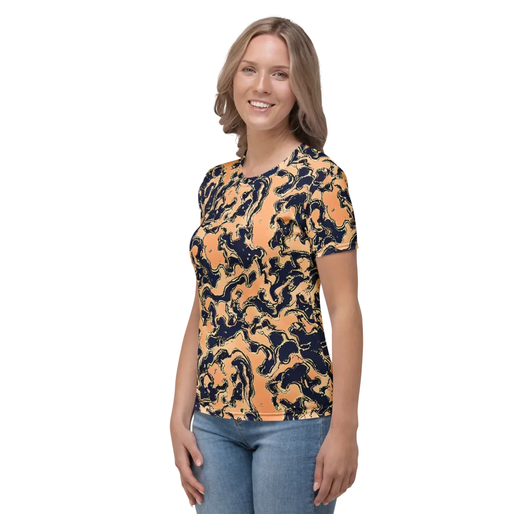 Apricot Ink on Women's Crew Neck T-Shirt — Left