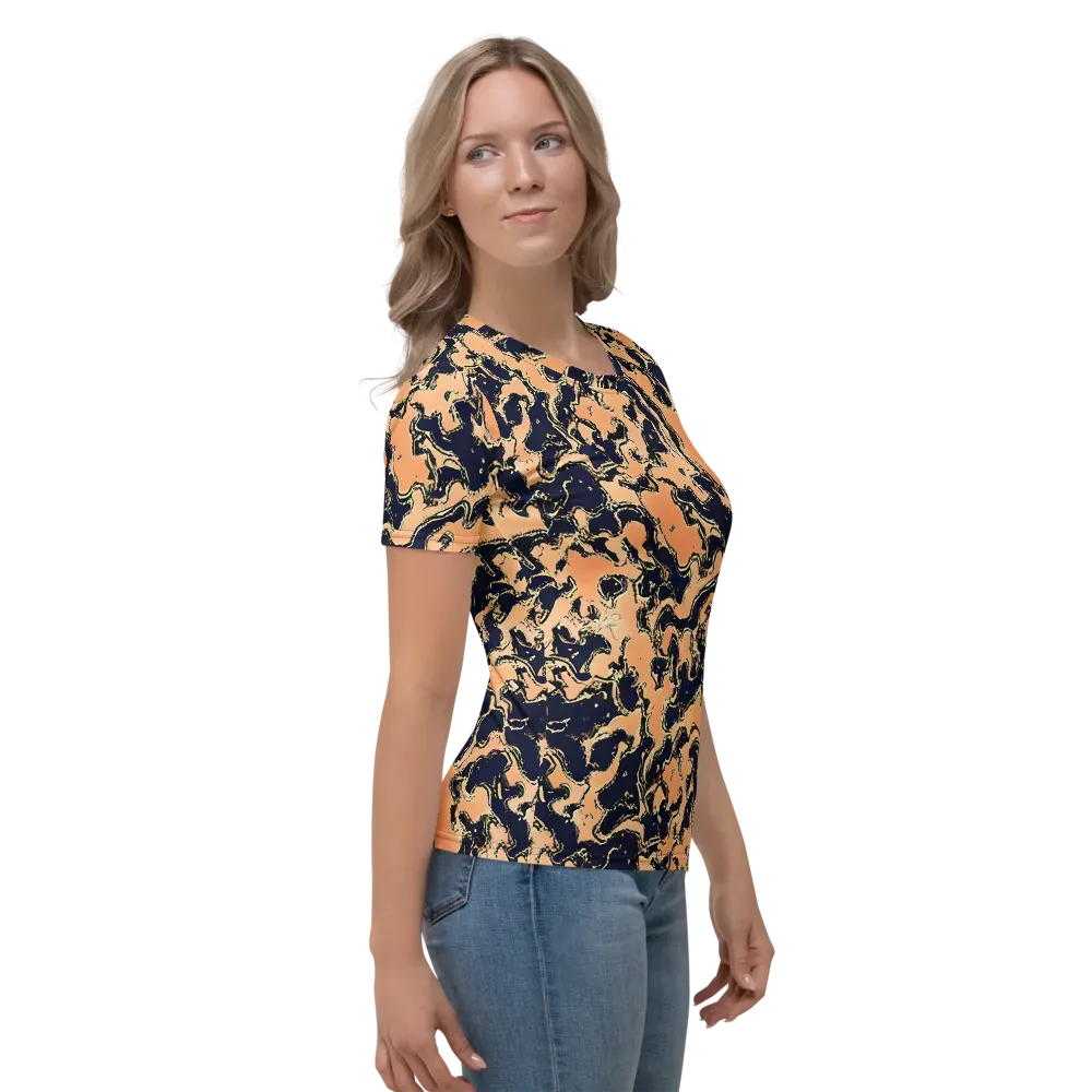 Apricot Ink on Women's Crew Neck T-Shirt — Right