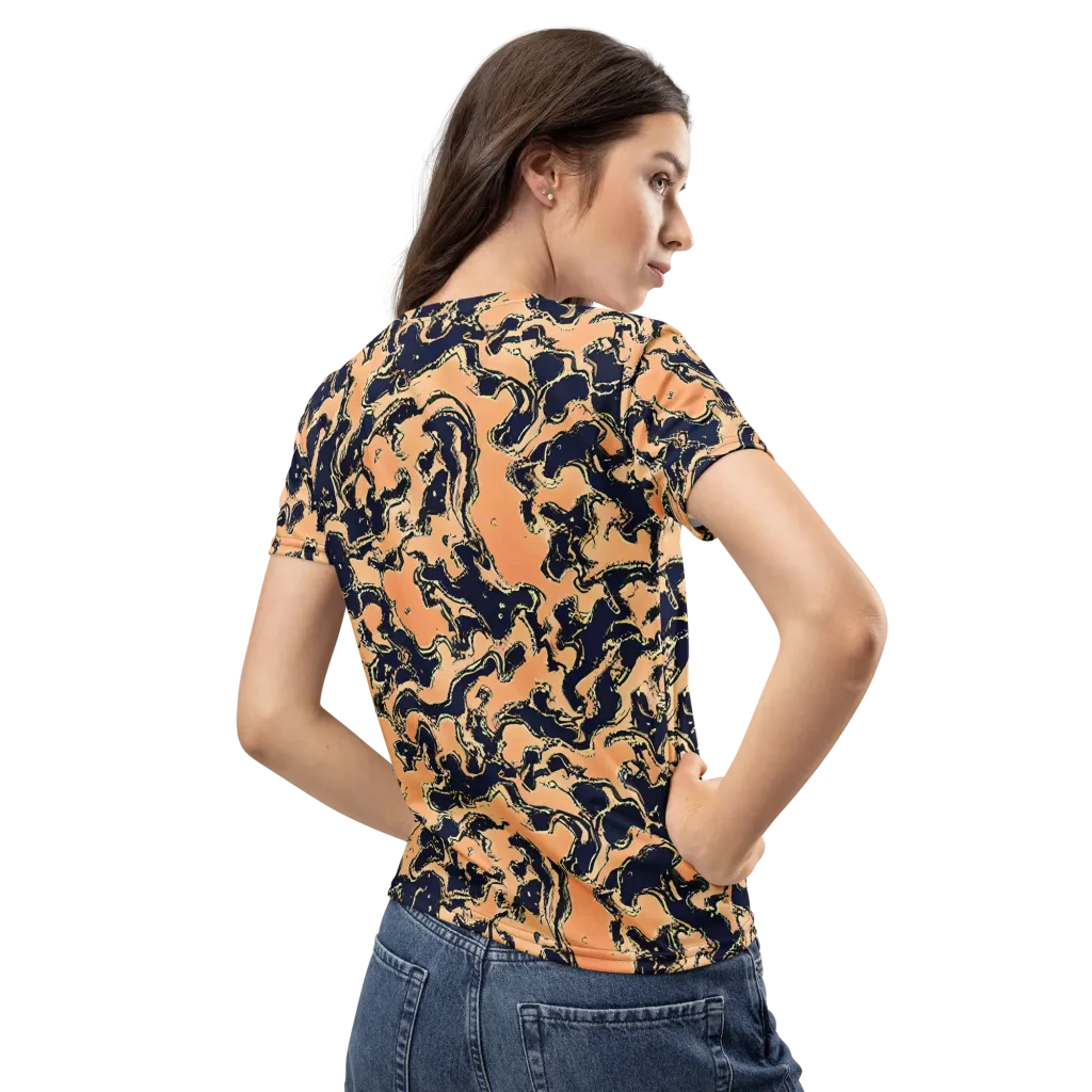 Apricot Ink on Women's Crew Neck T-Shirt — Back
