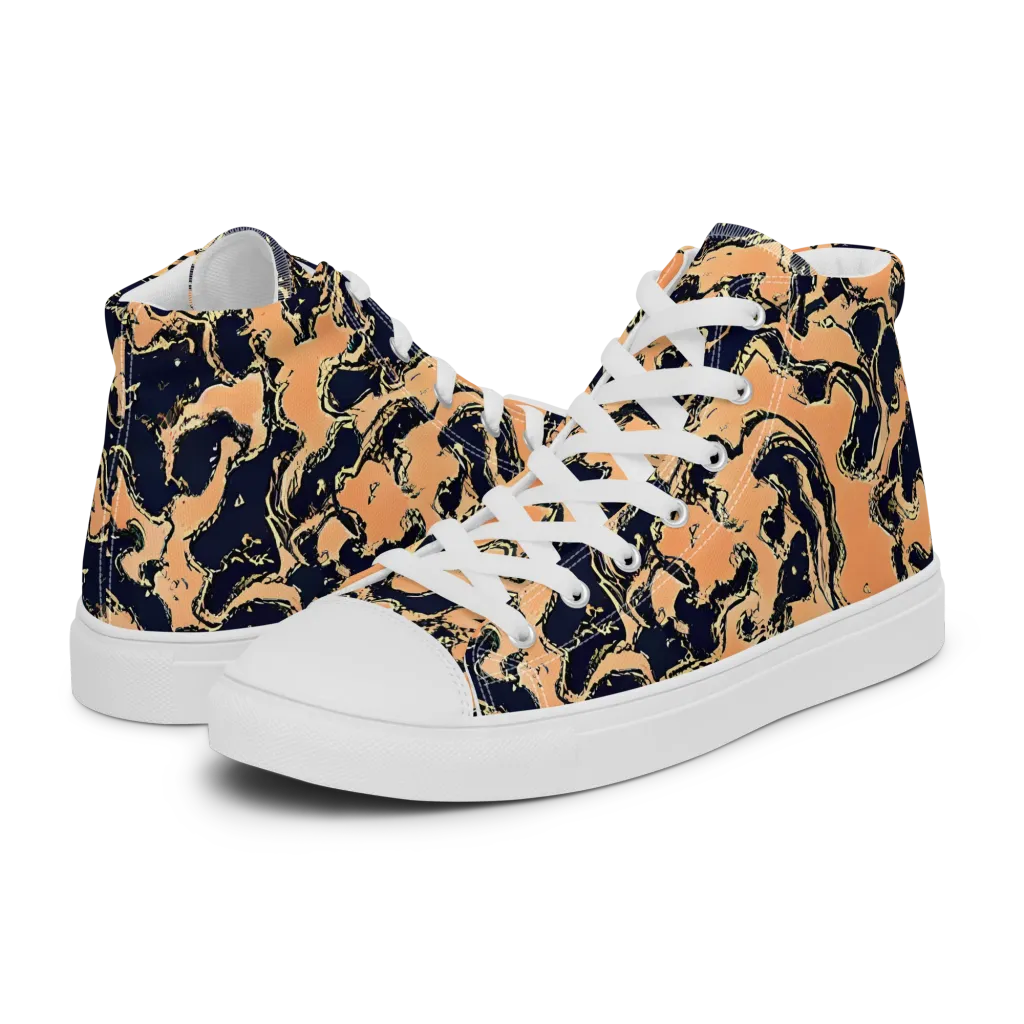Apricot Ink on Women's High Top Canvas Shoes — Left