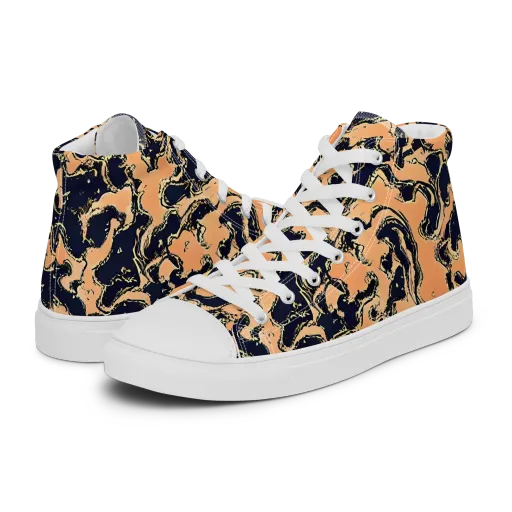 Apricot Ink on a Women's High Top Canvas Shoes