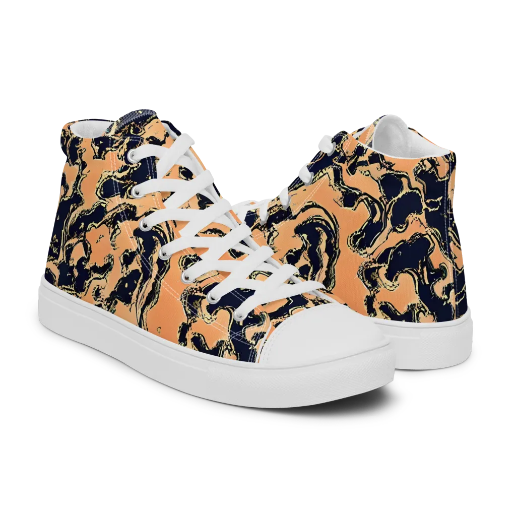 Apricot Ink on Women's High Top Canvas Shoes — Right