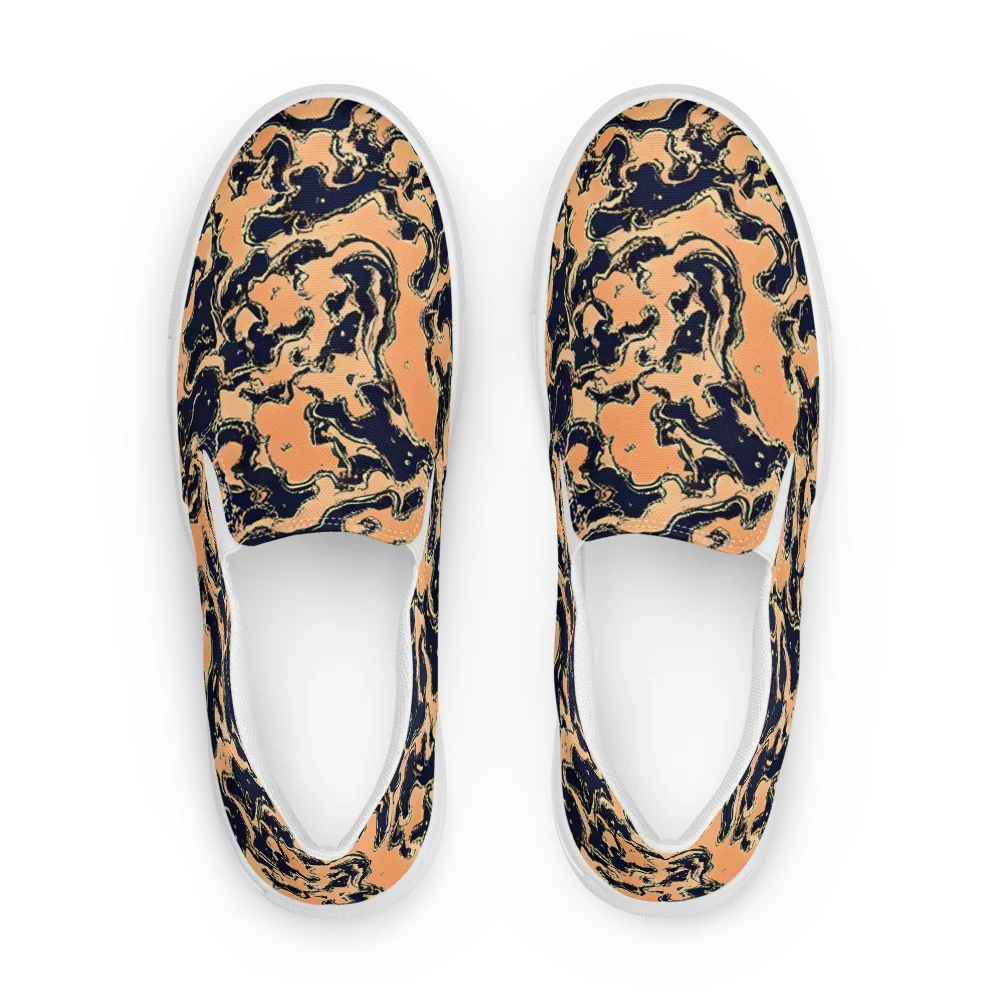 Apricot Ink on Men's Slip-On Canvas Shoes — Front