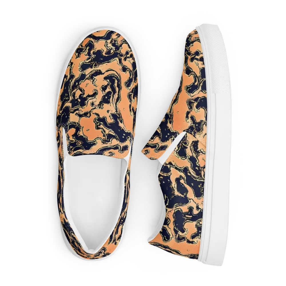 Apricot Ink on Men's Slip-On Canvas Shoes — Front