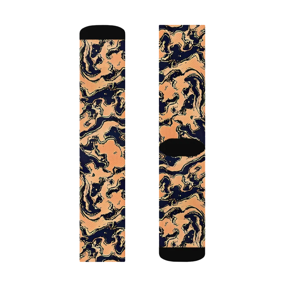 Apricot Ink on Socks — Left Sock