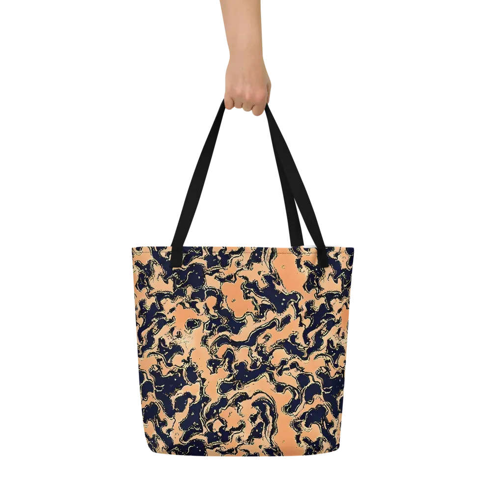 Apricot Ink on Large Tote Bag W/ Pocket — Front