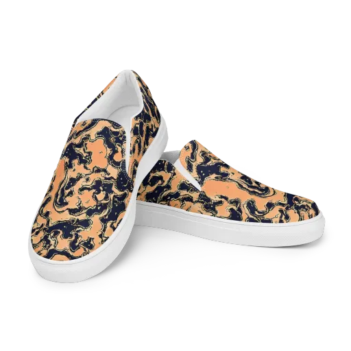 Apricot Ink on a Women's Slip-On Canvas Shoes
