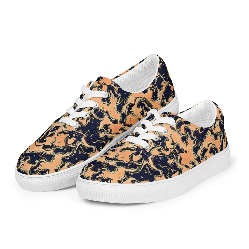 Apricot Ink on Men's Lace-Up Canvas Shoes — Left Front