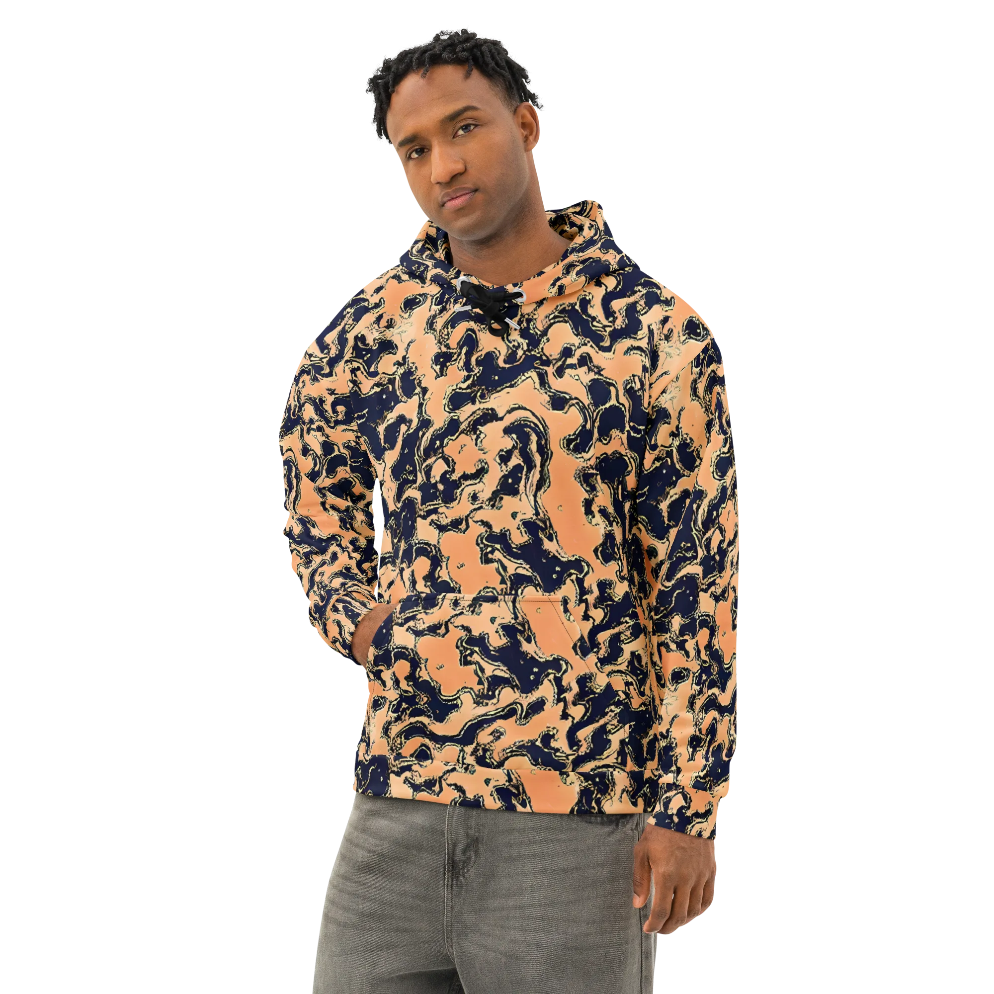 Apricot Ink on Cotton Hoodie — Left Front