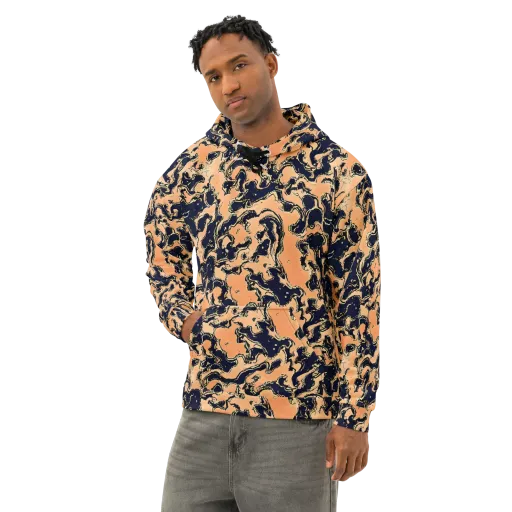 Apricot Ink on a Cotton Hoodie