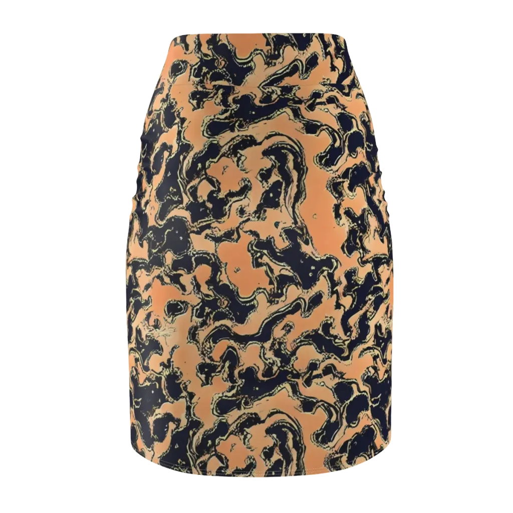 Apricot Ink on Pencil Skirt — Back