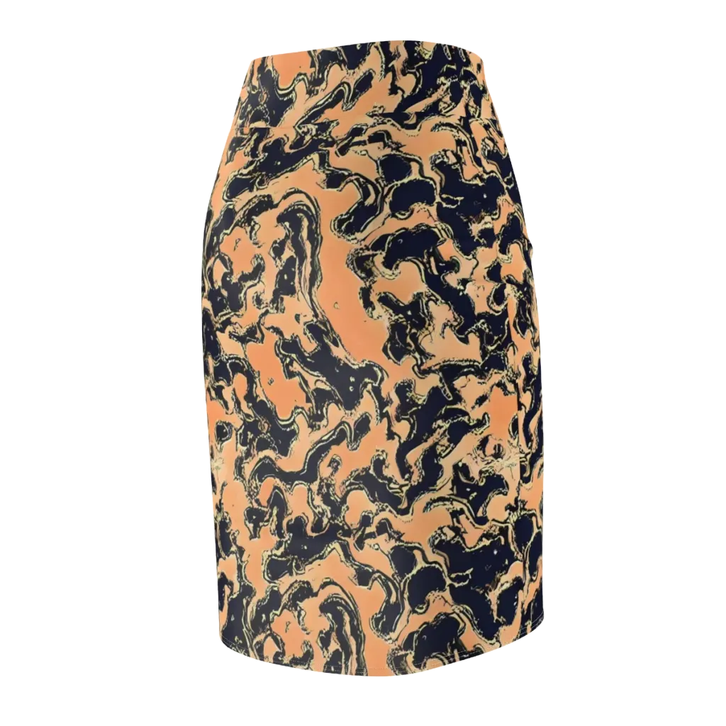 Apricot Ink on Pencil Skirt — Back Side