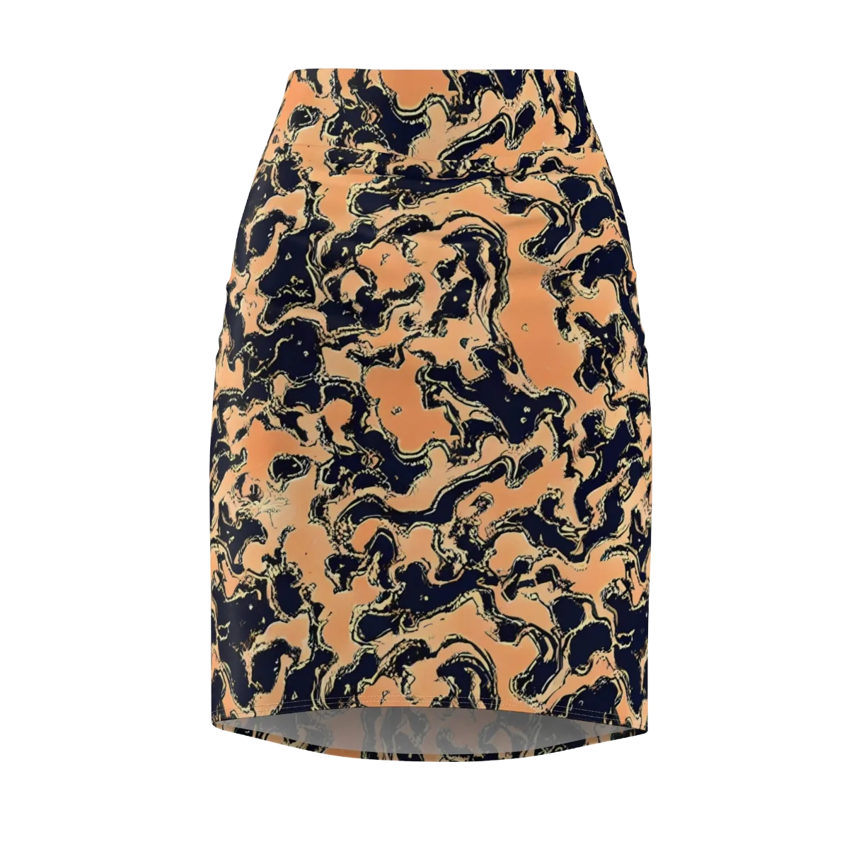 Apricot Ink on Pencil Skirt — Front