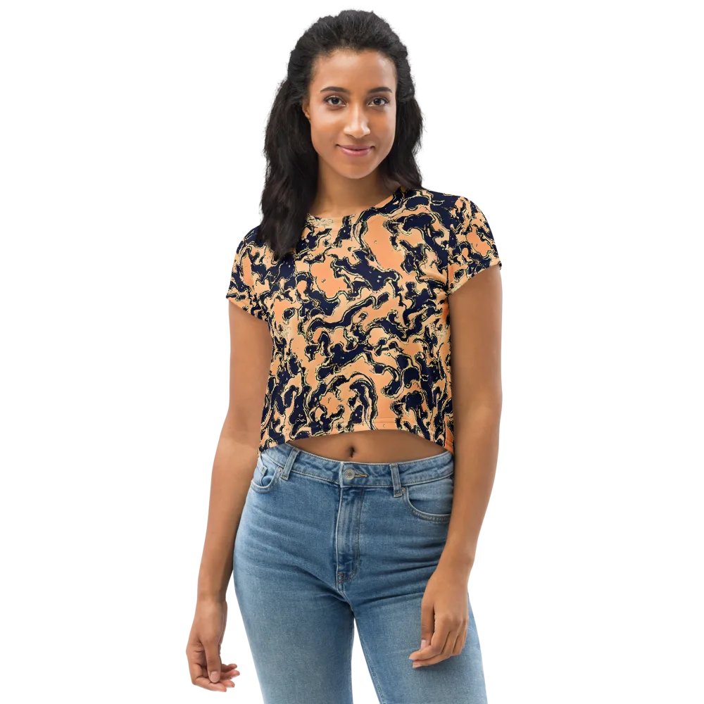 Apricot Ink on Crop Tee — Front