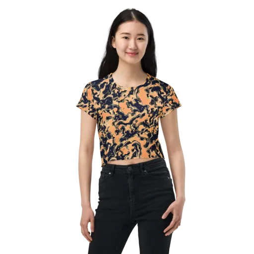 Apricot Ink on a Crop Tee