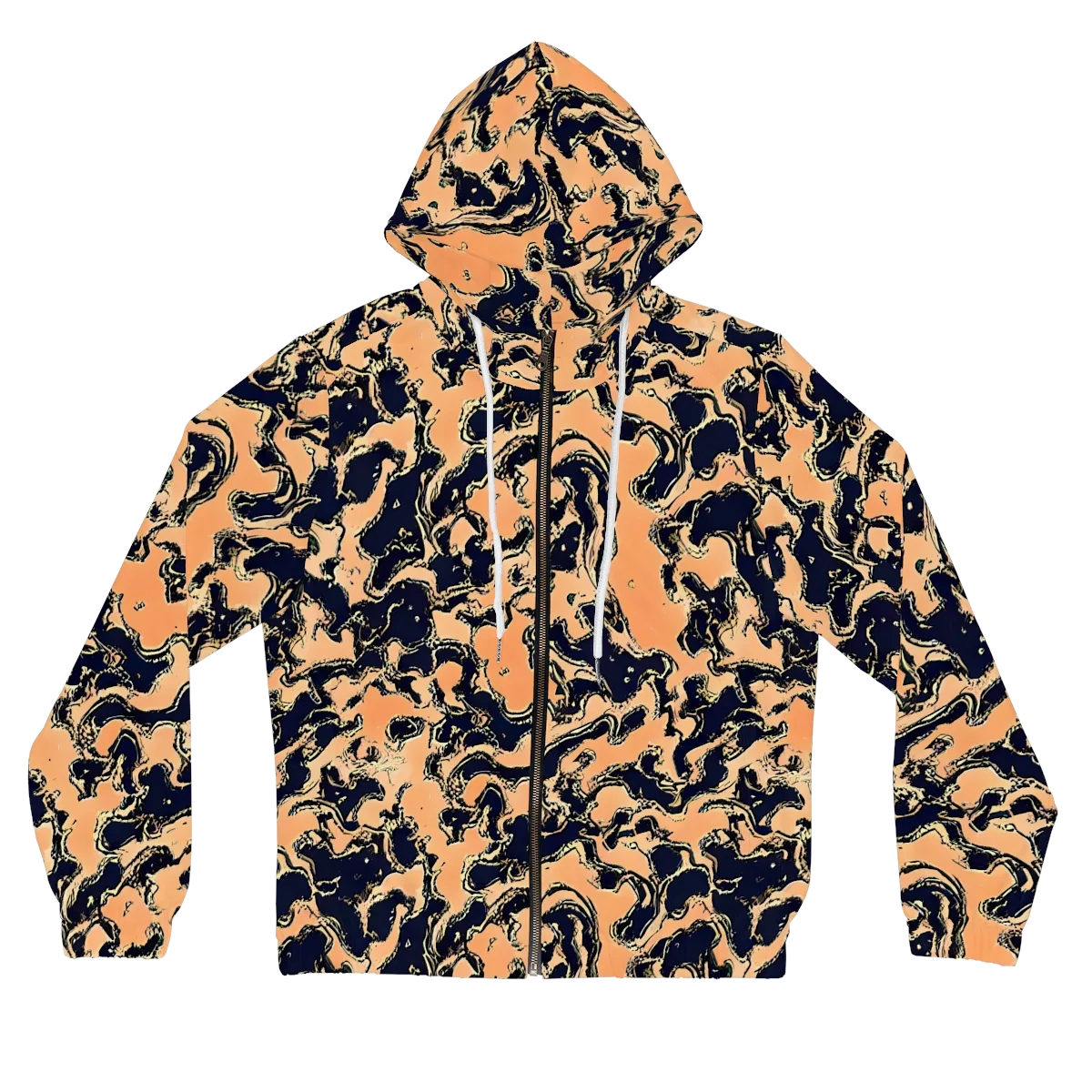 Apricot Ink on Women's Full-Zip Hoodie — Front