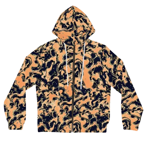 Apricot Ink on a Women's Full-Zip Hoodie