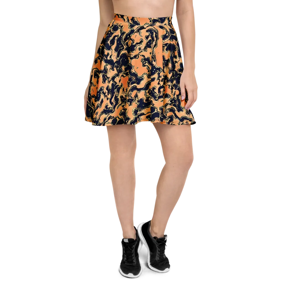 Apricot Ink on Skater Skirt — Front