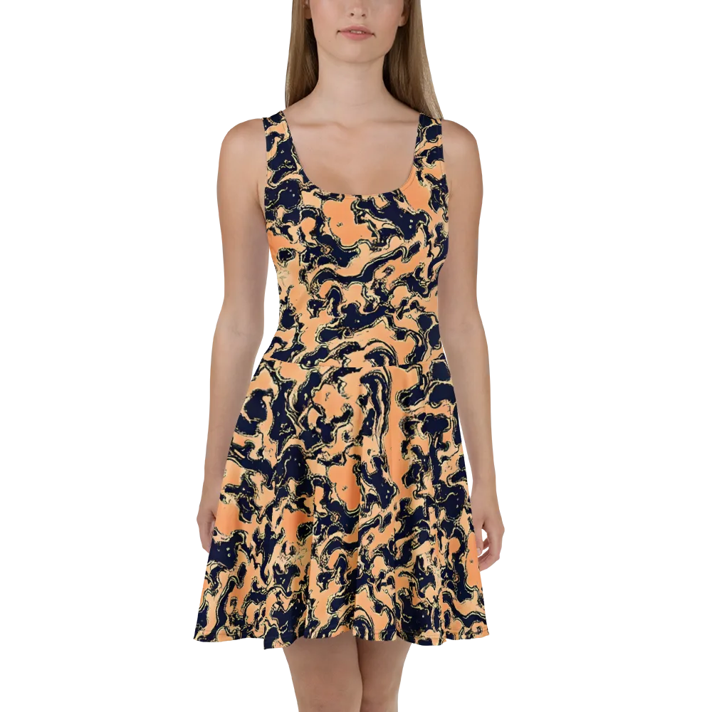 Apricot Ink on Skater Dress — Front