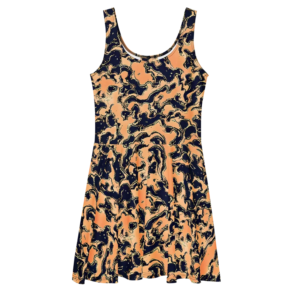 Apricot Ink on Skater Dress — Front