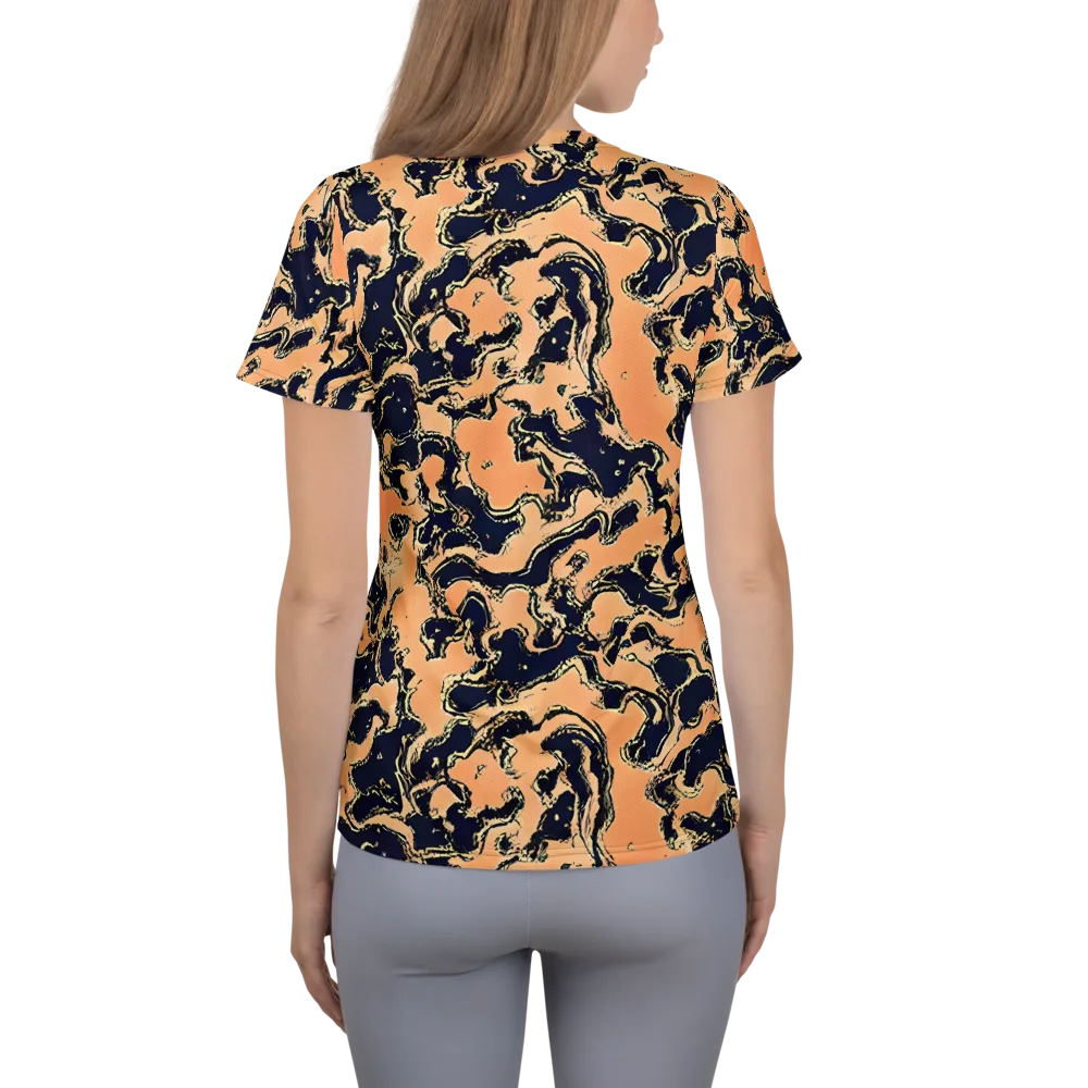 Apricot Ink on Women's Athletic T-Shirt — Back