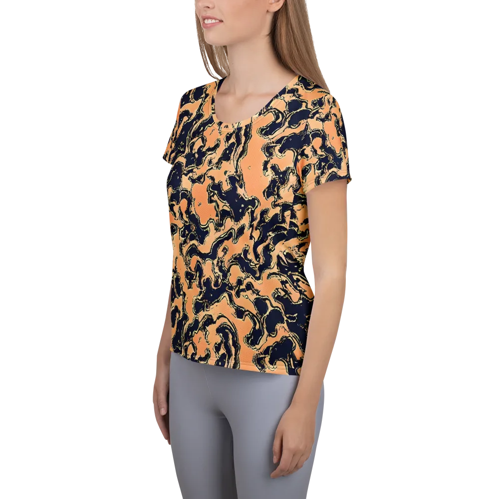 Apricot Ink on Women's Athletic T-Shirt — Left