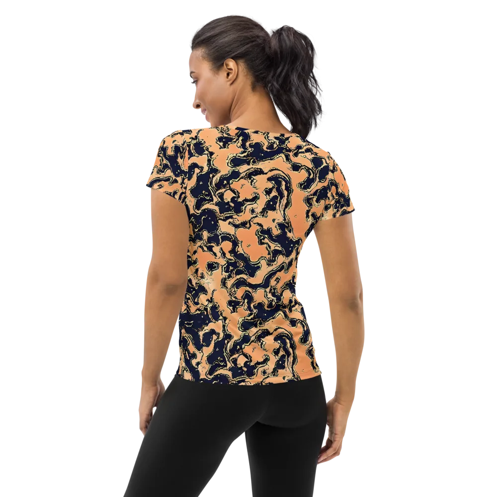 Apricot Ink on Women's Athletic T-Shirt — Back