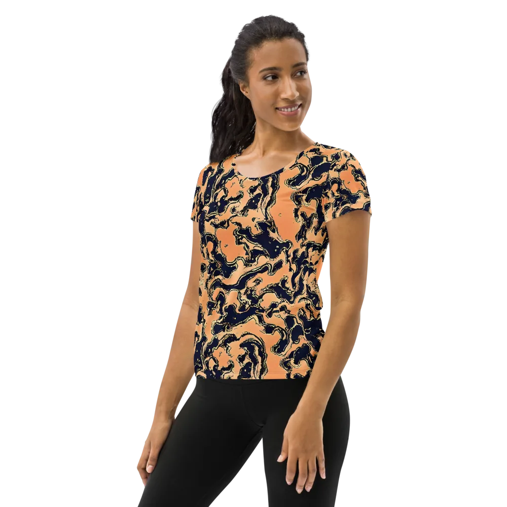 Apricot Ink on Women's Athletic T-Shirt — Left