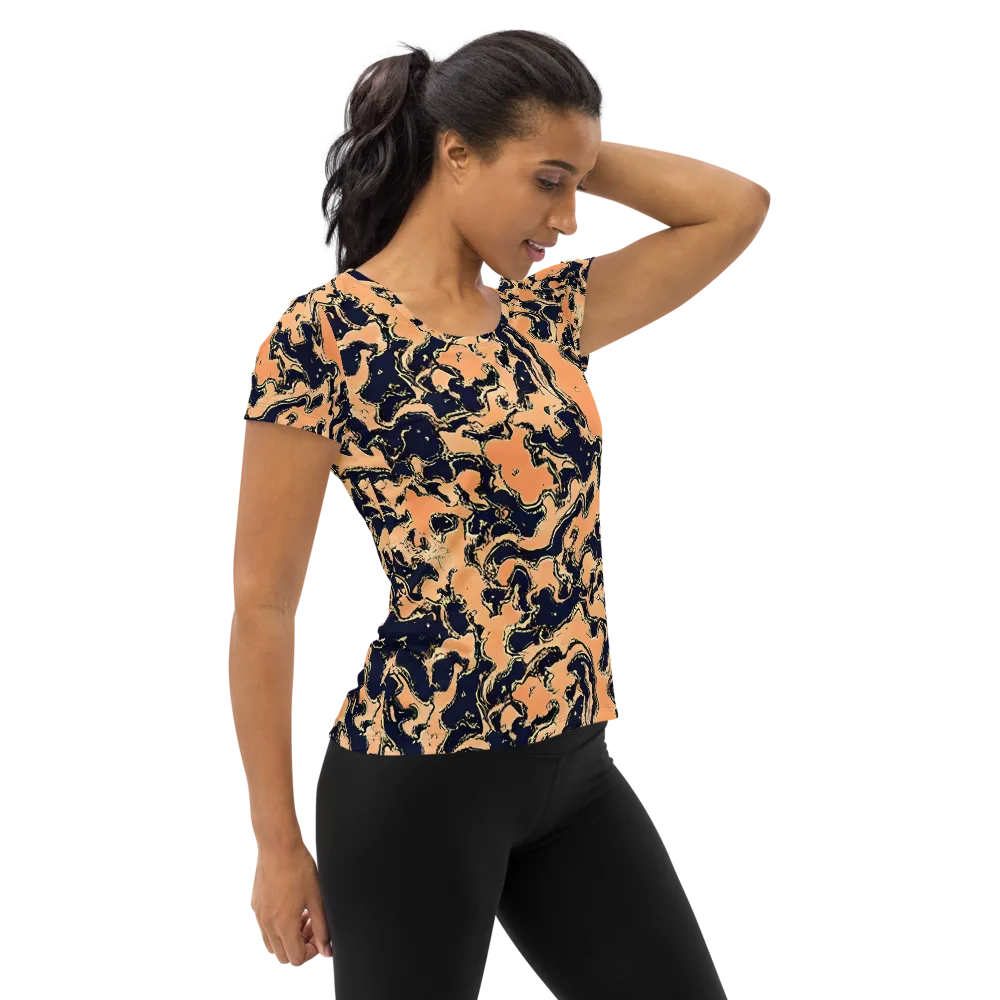 Apricot Ink on Women's Athletic T-Shirt — Right