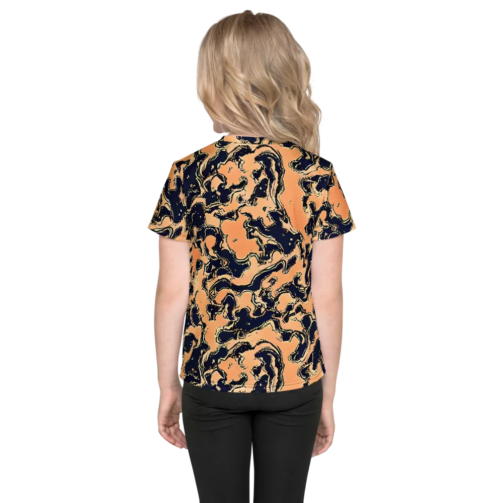 Apricot Ink on Kids Crew Neck T-Shirt — Back