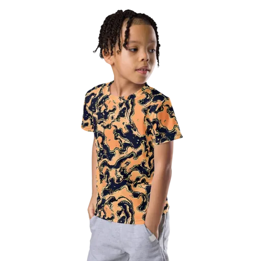 Apricot Ink on a Kids Crew Neck T-Shirt