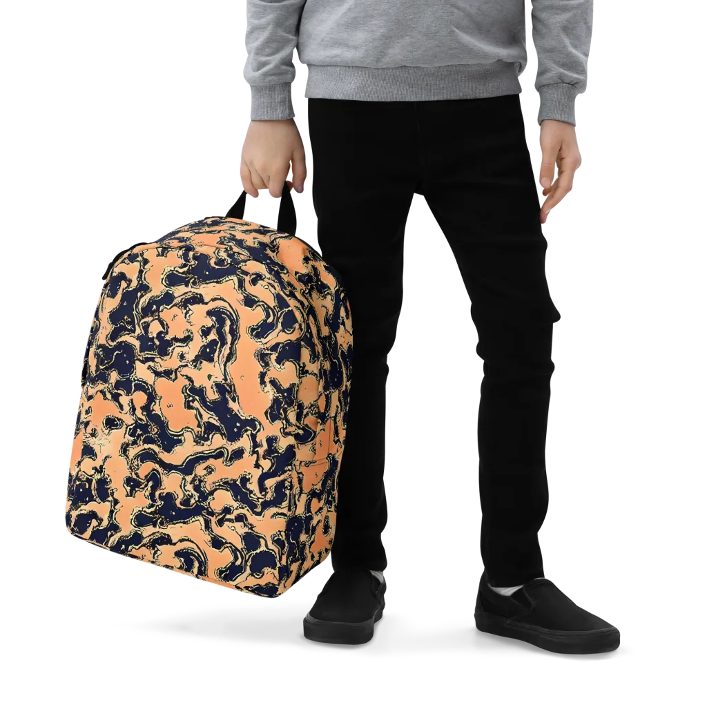 Apricot Ink on Minimalist Backpack — Zoomed-in