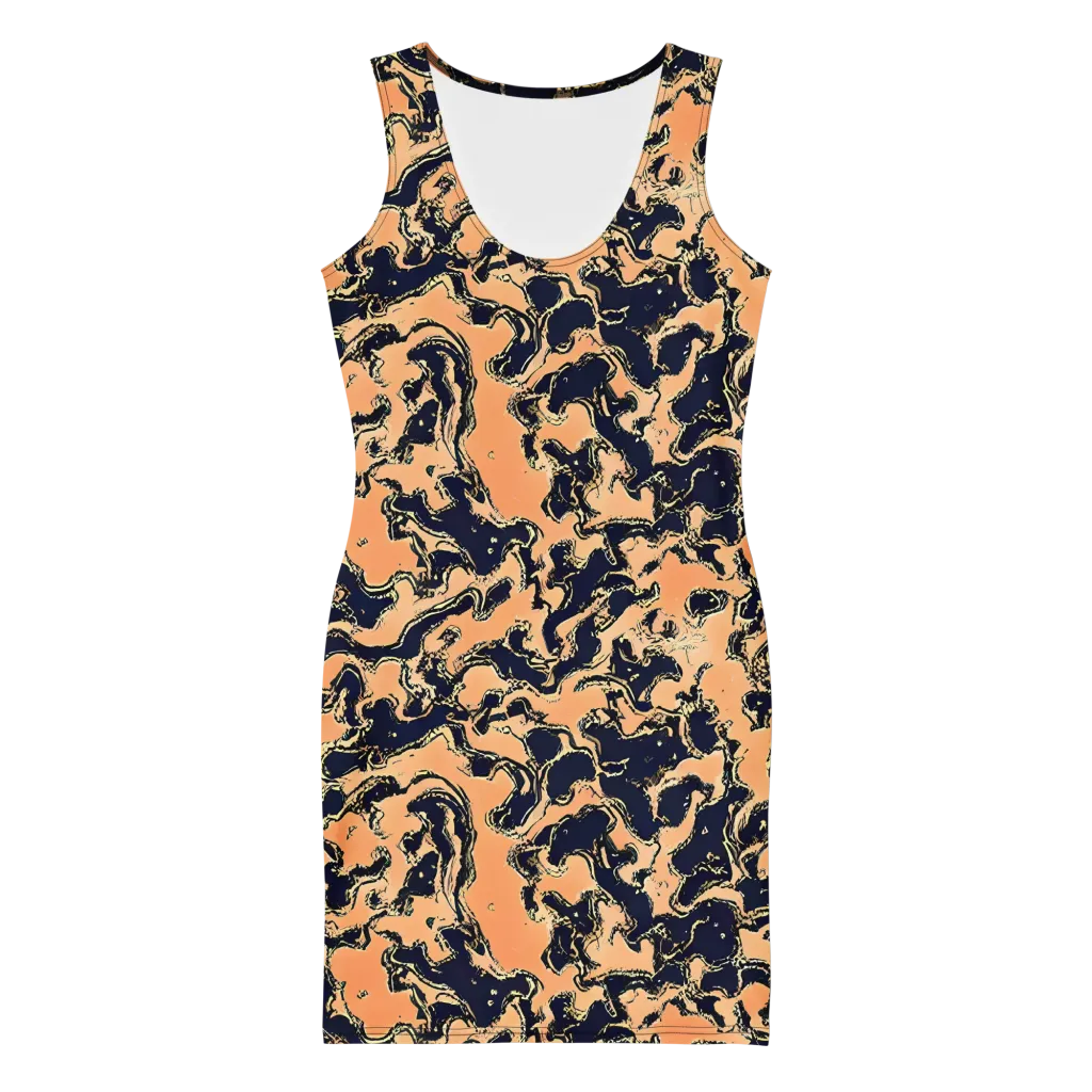 Apricot Ink on Bodycon Dress — Front